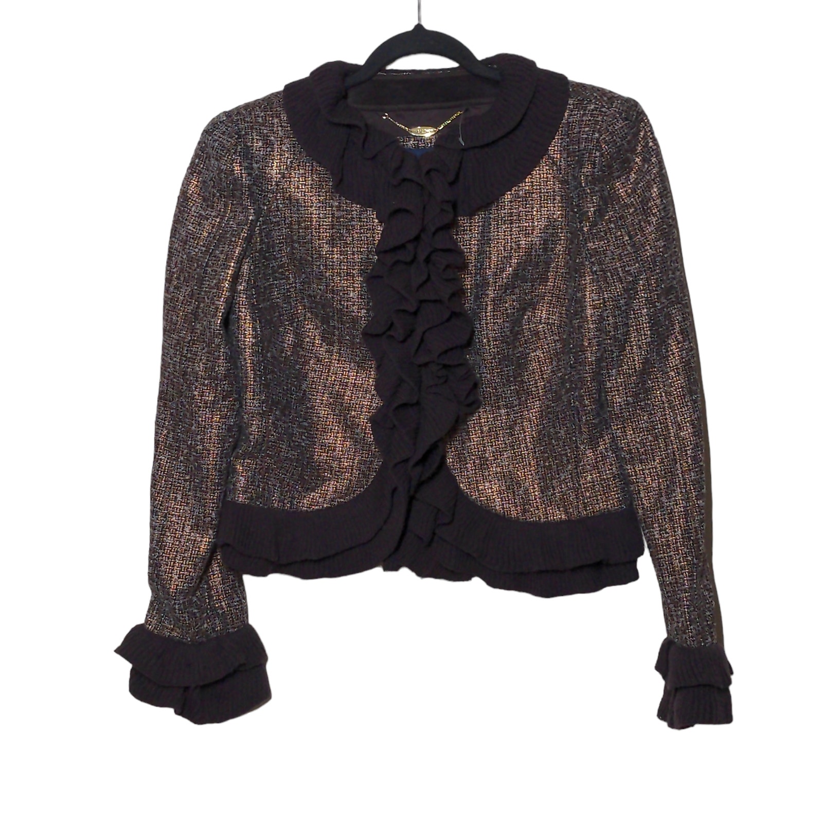Magaschoni Collectiion Womens Cardigan Blazer Jacket Copper Metallic 10 Nwt/Flaw